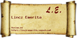 Lincz Emerita névjegykártya